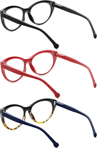 MMOWW Oversized Square Reading Glasses Fashion Cute Blue Light Blocking Computer Readers for Women 3 Pack in Kuwait