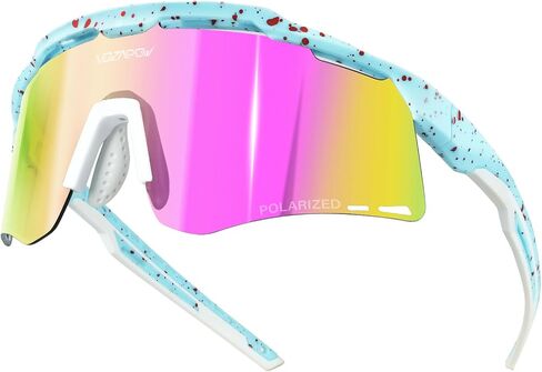 Sports Sunglasses for Men Women, Polarized Cycling Glasses Baseball Sunglasses UV Protection for Running MTB Softball in Kuwait