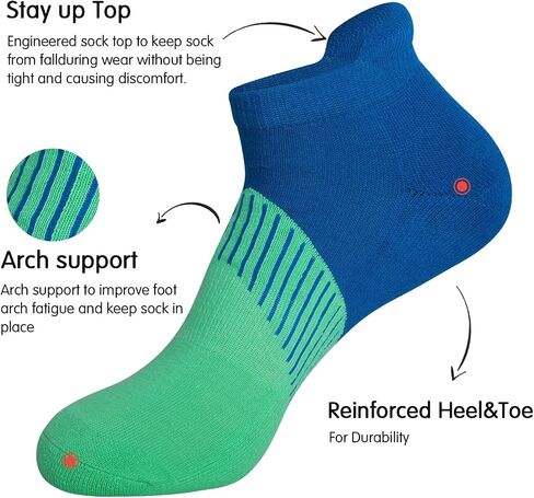 JOYNÉE Mens Athletic Ankle Sports Running Low Cut Socks for Men 6 Pairs in Kuwait