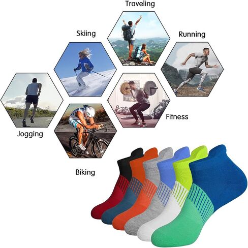 JOYNÉE Mens Athletic Ankle Sports Running Low Cut Socks for Men 6 Pairs in Kuwait