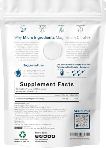 MiracleMag Magnesium Supplement, 2lbs | Sweet Raspberry Lemon Flavor Drink Mix | Easily Absorbed Ionic Citrate Form | Calm & Relaxation Mineral Support | Non-GMO, Vegan, Sugar Free in Saudi Arabia
