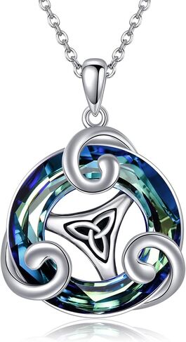 URONE Celtic Necklace 925 Sterling Silver Celtic Knot Triskele Pendant Triskelion Necklace Celtic Jewelry Gifts for Women Men in Saudi Arabia