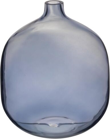 Bloomingville Glass Vase, 7.0" L x 7.0" W x 8.3" H, Blue in Saudi Arabia