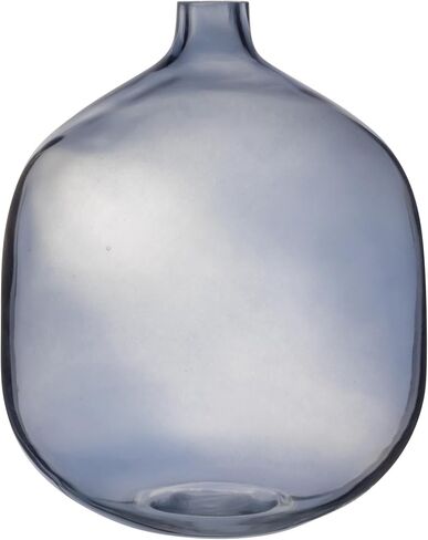 Bloomingville Glass Vase, 7.0" L x 7.0" W x 8.3" H, Blue in Saudi Arabia