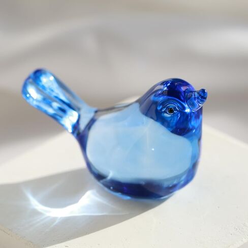H&D HYALINE & DORA 3" Red Glass Bird Figurine Miniature Hand Blown Glass Birds Crystal Glass Animals Decorative Collectible Figurines Decor in Kuwait