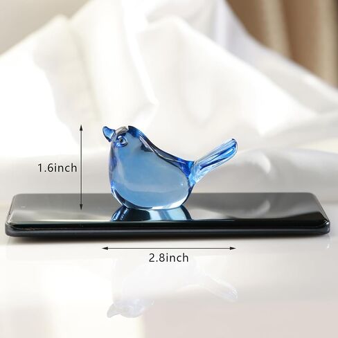 H&D HYALINE & DORA 3" Red Glass Bird Figurine Miniature Hand Blown Glass Birds Crystal Glass Animals Decorative Collectible Figurines Decor in Kuwait