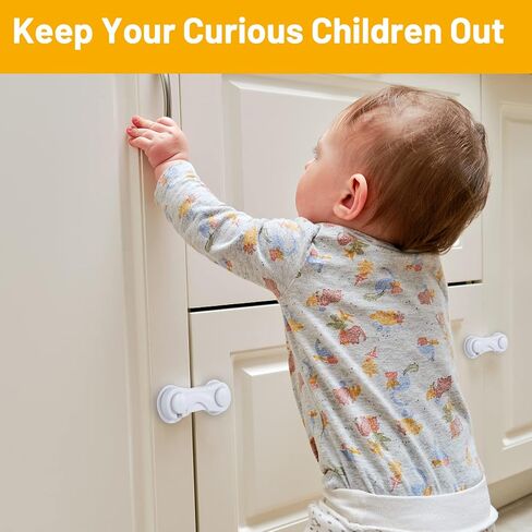 6 Pack Fridge Locks for Kids, Cabinet Locks Baby Proofing, Child Proof Refrigerator Lock, Door Locks for Kids Safety, Baby Locks for Cabinets and Drawers, Doors, Fridges, Freezers, Closets, Ovens in Saudi Arabia