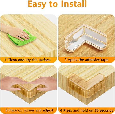 Corner Protector Baby Proof,E-PRONSE Upgraded Airbag T-Shaped Table Corner Protectors, Strong Sticky Clear Corner Protectors for Furniture 8Pcs in Saudi Arabia
