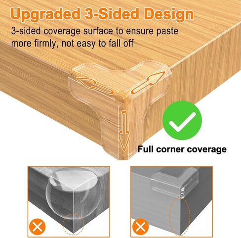 Corner Protector Baby Proof,E-PRONSE Upgraded Airbag T-Shaped Table Corner Protectors, Strong Sticky Clear Corner Protectors for Furniture 8Pcs in Saudi Arabia