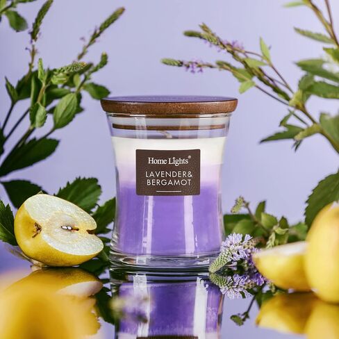 HomeLights 3-Layer Candles for Home Scented, 21.52 OZ Natural Soy Wax Scented Candles Burns Up to 100 Hours, Large Jar, Apple Cinnamon in Saudi Arabia