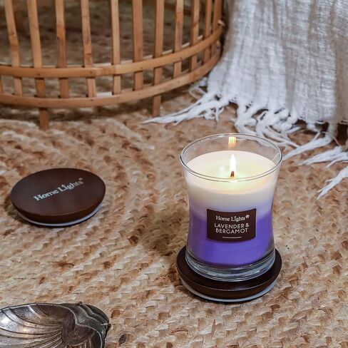 HomeLights 3-Layer Candles for Home Scented, 21.52 OZ Natural Soy Wax Scented Candles Burns Up to 100 Hours, Large Jar, Apple Cinnamon in Saudi Arabia