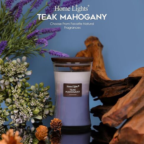 HomeLights شموع من 3 طبقات معطرة للمنزل، 21.52 أونصة شموع معطرة بشمع الصويا الطبيعي تحرق حتى 100 ساعة، جرة كبيرة، قرفة التفاح in Kuwait