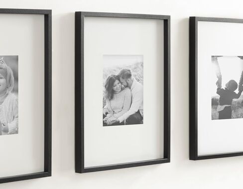 مجموعة إطارات الصور الجدارية الحديثة من Kate and Laurel Gibson مكونة من 3 قطع، مقاس 16 × 20 غير لامعة إلى 8 × 10، باللون الأسود، مجموعة إطارات مكونة من ثلاث قطع لإطار حائط المعرض في ديكور جدار غرفة المعيشة in Saudi Arabia