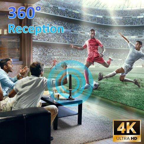 Digital TV Antenna for Smart Tv Indoor, 2024 Newest Digital HDTV Antenna Indoor Outdoor with Strong Magnetic Base, 360°Reception Antena Para Tv, Smart Tv Antenna for Free Local Channels in Saudi Arabia