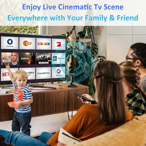 Digital TV Antenna for Smart Tv Indoor, 2024 Newest Digital HDTV Antenna Indoor Outdoor with Strong Magnetic Base, 360°Reception Antena Para Tv, Smart Tv Antenna for Free Local Channels in Saudi Arabia