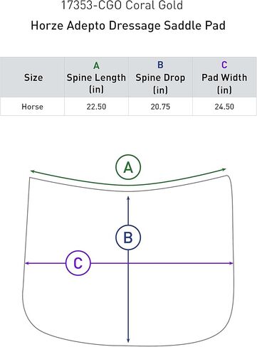 HORZE Adepto Quilted Quick-Dry Dressage Saddle Pad for Horses with Two-Tone Trim in Kuwait