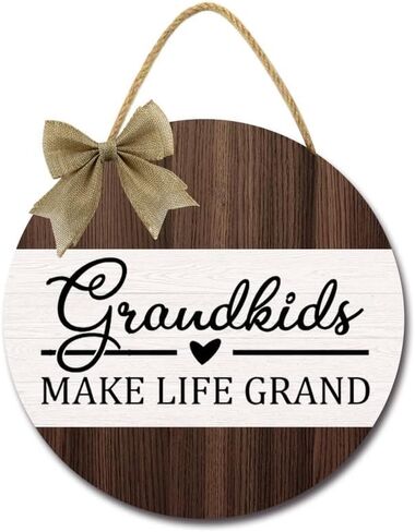 12IN Grandchildren Are Always Close To The Love Sign For Front Door Porch Rustic Farmhouse Wooden Funny Welcome Sign For Home Wall Decor Gifts For Grandparents Grandma Grandpa in Saudi Arabia