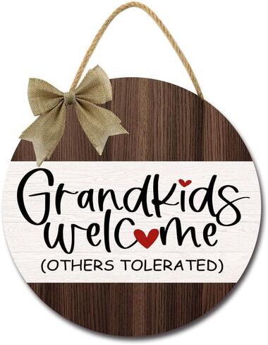 12IN Grandchildren Are Always Close To The Love Sign For Front Door Porch Rustic Farmhouse Wooden Funny Welcome Sign For Home Wall Decor Gifts For Grandparents Grandma Grandpa in Saudi Arabia