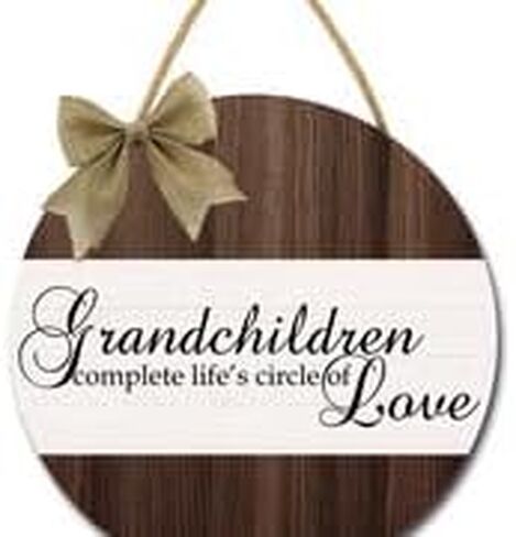 12IN Grandchildren Are Always Close To The Love Sign For Front Door Porch Rustic Farmhouse Wooden Funny Welcome Sign For Home Wall Decor Gifts For Grandparents Grandma Grandpa in Saudi Arabia