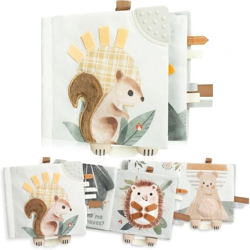 Soft Baby Book with Touch and Feel Pages - Cute Sensory Book for Babies 0-6 Months with Textured Farmworld, Mirror & Crinkle Paper - The Perfect Toy for Baby Showers or as a Newborn/Infant Gift in Saudi Arabia