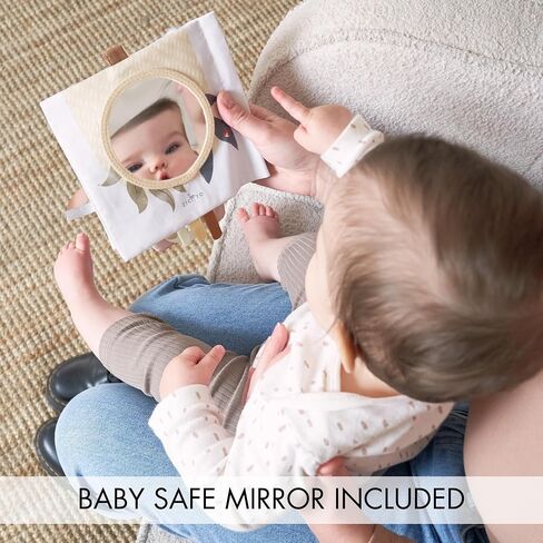 Soft Baby Book with Touch and Feel Pages - Cute Sensory Book for Babies 0-6 Months with Textured Farmworld, Mirror & Crinkle Paper - The Perfect Toy for Baby Showers or as a Newborn/Infant Gift in Saudi Arabia