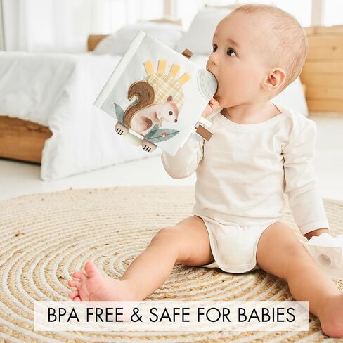 Soft Baby Book with Touch and Feel Pages - Cute Sensory Book for Babies 0-6 Months with Textured Farmworld, Mirror & Crinkle Paper - The Perfect Toy for Baby Showers or as a Newborn/Infant Gift in Saudi Arabia