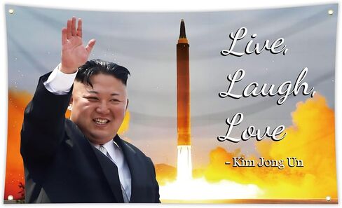 Generic Live Love Laugh Kim Funny Tapestry 3X5 FT مع 4 حلقات نحاسية للرجال كهف جدار غرفة المعيشة وغرفة النوم والمطبخ والحمام (Blue) in Saudi Arabia