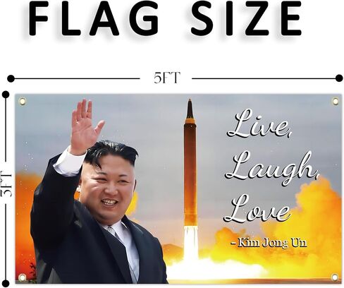 Generic Live Love Laugh Kim Funny Tapestry 3X5 FT مع 4 حلقات نحاسية للرجال كهف جدار غرفة المعيشة وغرفة النوم والمطبخ والحمام (Blue) in Saudi Arabia