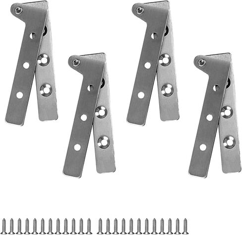 4Pcs 2.5inch 360 Degree rotatable Door Pivot Hinges Cabinet Door Hidden Hinge for Windows Fence Sheds Kitchen gate Closet Cupboards (2.5", 4 Pcs) in Saudi Arabia