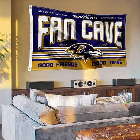 WinCraft Baltimore Ravens Fan Man Cave Banner Flag in Saudi Arabia