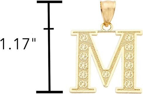 قلادة LoveBling من الذهب الأصفر عيار 10 قيراط وقطع الماس من الألف إلى الياء بالحروف الأبجدية الأولى (حجم متوسط) (أ) (1.17 بوصة) in Kuwait