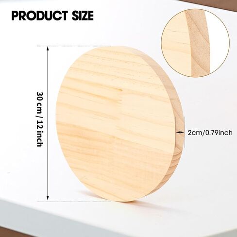 6 Pack 6 Inch Round Wooden Plaque, 3/4 Inch Thick Unfinished Wooden Circle Plaque, Natural Pine Wood Base for Craft Projects, Sign, Painting, Woodcarving, Engraving in Saudi Arabia