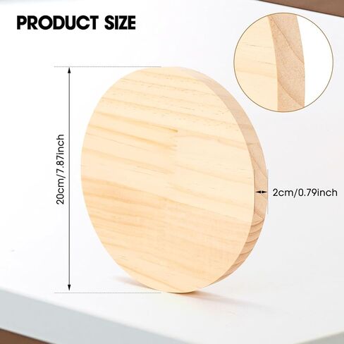6 Pack 6 Inch Round Wooden Plaque, 3/4 Inch Thick Unfinished Wooden Circle Plaque, Natural Pine Wood Base for Craft Projects, Sign, Painting, Woodcarving, Engraving in Kuwait