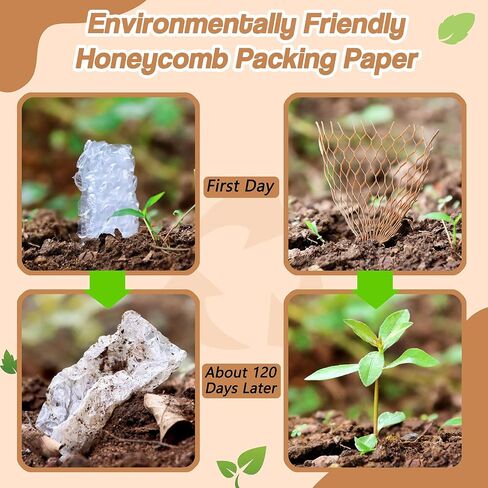 15Pcs Honeycomb Packing Paper, Bubble Cushioning Wrap for Moving Shipping with 12PCS Fragile Sticker Labels, Recyclable Shipping Supplies in Saudi Arabia
