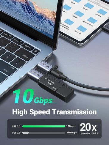 UGREEN محول USB C أنثى إلى USB ذكر بسرعة 10 جيجابت في الثانية، حزمة من قطعتين، محول كابل شاحن من النوع C إلى USB A متوافق مع Apple Watch iPhone 15 14 13 AirPods 3 MacBook Samsung Galaxy Note Google Pixel إلخ رمادي in Kuwait