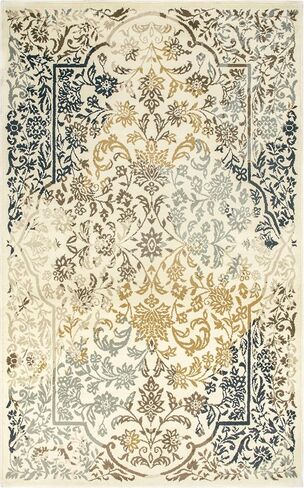 Superior Floral Ariza Runner Rug, 4' x 5' 7", Ivory Brown in Saudi Arabia