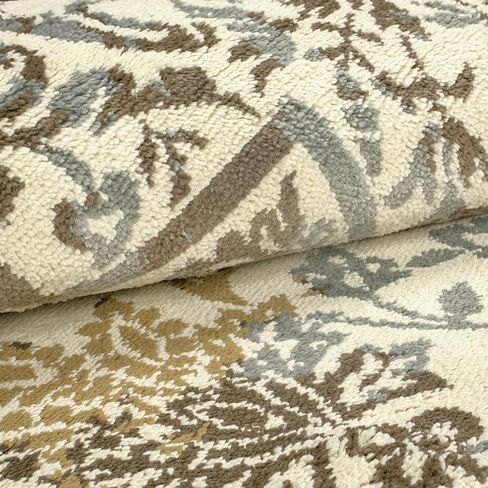 Superior Floral Ariza Runner Rug, 4' x 5' 7", Ivory Brown in Saudi Arabia