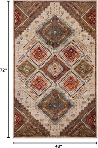 Superior Floral Ariza Runner Rug, 4' x 5' 7", Ivory Brown in Saudi Arabia