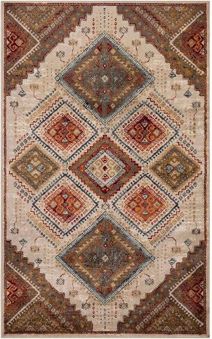 Superior Floral Ariza Runner Rug, 4' x 5' 7", Ivory Brown in Saudi Arabia