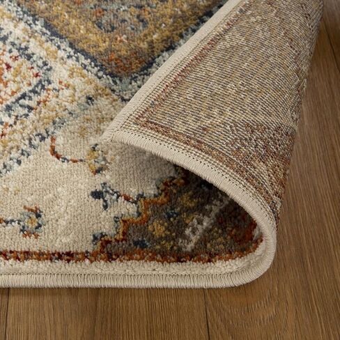 Superior Floral Ariza Runner Rug, 4' x 5' 7", Ivory Brown in Saudi Arabia