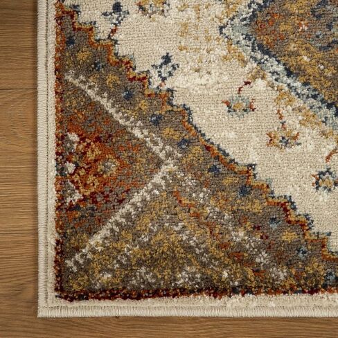 Superior Floral Ariza Runner Rug, 4' x 5' 7", Ivory Brown in Saudi Arabia