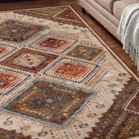 Superior Floral Ariza Runner Rug, 4' x 5' 7", Ivory Brown in Saudi Arabia