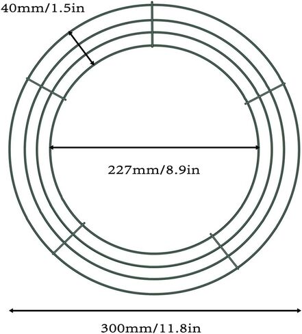 2 PCS Wire Wreath Frames,Metal Wreath Frame,Door Window Frame with Green Wreath,Wreath Forms for Crafts, Wire Wreath Making Rings for Halloween Wedding Garden Home Christmas Decoration(12 Inches) in Saudi Arabia