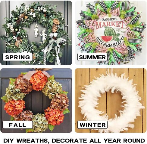 2 PCS Wire Wreath Frames,Metal Wreath Frame,Door Window Frame with Green Wreath,Wreath Forms for Crafts, Wire Wreath Making Rings for Halloween Wedding Garden Home Christmas Decoration(12 Inches) in Saudi Arabia