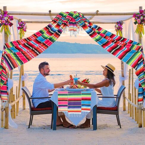 5 حزمة يوم الموتى المكسيكي الجدول عداء مجموعة 4 حزمة serape الجدول عداء 14 × 108 بوصة 1 حزمة المكسيكي فييستا خلفية كشك ل سينكو دي مايو حزب الجدول عداء المكسيكي فييستا حزب الديكور in Kuwait