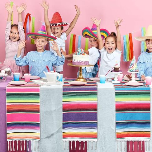 5 حزمة يوم الموتى المكسيكي الجدول عداء مجموعة 4 حزمة serape الجدول عداء 14 × 108 بوصة 1 حزمة المكسيكي فييستا خلفية كشك ل سينكو دي مايو حزب الجدول عداء المكسيكي فييستا حزب الديكور in Kuwait