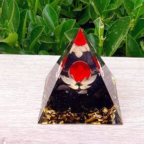 Ogan Pyramid Energy Natural Protection Stone, Negative Energy Remover Blessing Home Office Ornaments Decoration，Pyramid Ogan Crystal Energy Tower Nature Reiki Chakra Crushed Stone (C)