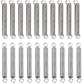0.5x6x25mm(WxODxL) Extension Spring - 20Pack - Good for Home Repair Machinery - Metal Extended Compressed Spring - Silver