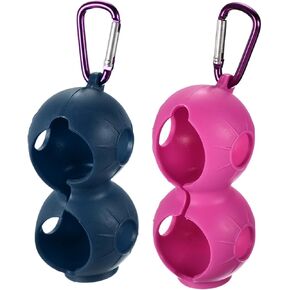 PATIKIL Golf Ball Holder, Silicone 2 Balls Carrier Protective Portable Sleeve with Buckle for Golf Bag Belt