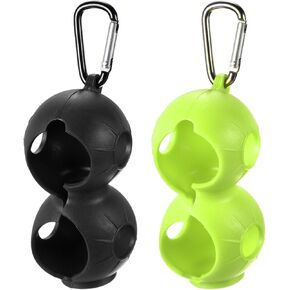 PATIKIL Golf Ball Holder, Silicone 2 Balls Carrier Protective Portable Sleeve with Buckle for Golf Bag Belt